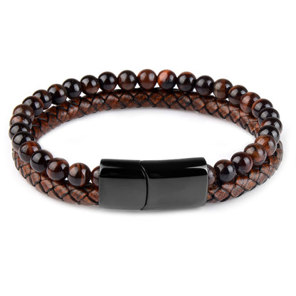 Bracelets pour Homme en cuir et Pierres Naturelles